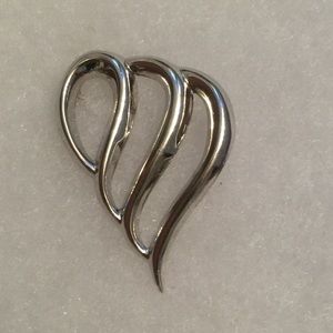 BEAU BROOCH PIN STERLING 925 VINTAGE MODERNIST  ABSTRACT SWIRL 3.4 g Signed